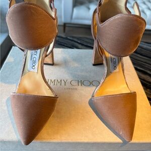 Jimmy Choo Tan Pointed Toe Heels
